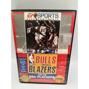 Bulls vs. Blazers and the NBA Playoffs (Sega Genesis, 1993) No Manual- Tested